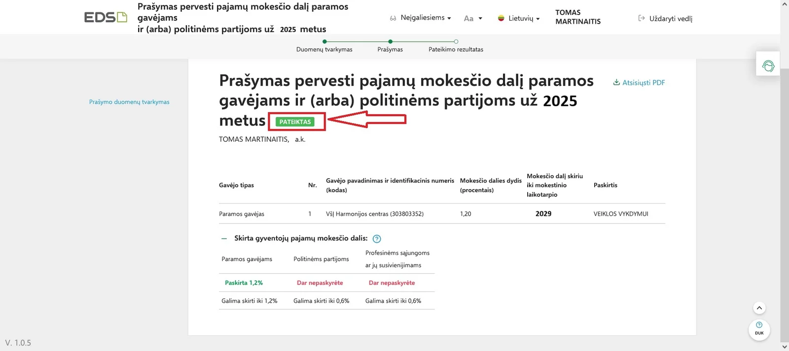 paramos skyrimas pildyti forma 11c